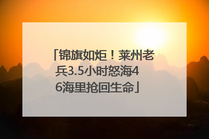 锦旗如炬！莱州老兵3.5小时怒海46海里抢回生命