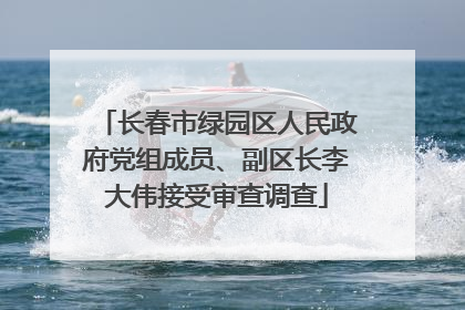 长春市绿园区人民政府党组成员、副区长李大伟接受审查调查
