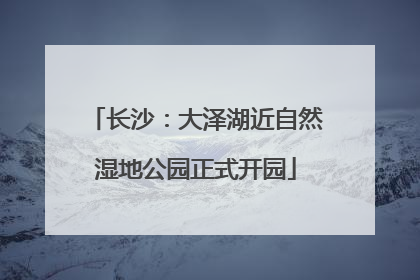 长沙：大泽湖近自然湿地公园正式开园
