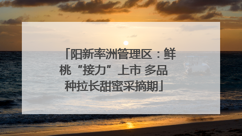 阳新率洲管理区：鲜桃“接力”上市 多品种拉长甜蜜采摘期