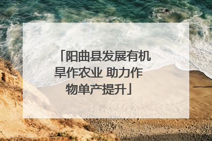 阳曲县发展有机旱作农业 助力作物单产提升