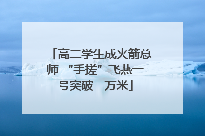 高二学生成火箭总师 “手搓”飞燕一号突破一万米