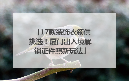 17款装饰衣领供挑选！厦门出入境解锁证件照新玩法