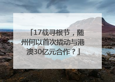 17载寻根节，随州何以首次撬动与港澳30亿元合作？