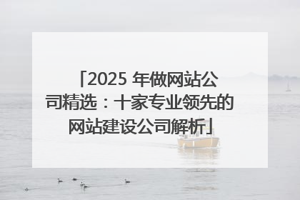 2025 年做网站公司精选：十家专业领先的网站建设公司解析
