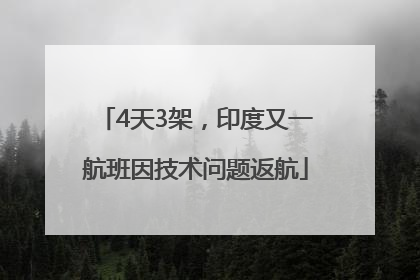 4天3架，印度又一航班因技术问题返航