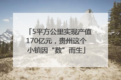 5平方公里实现产值170亿元，贵州这个小镇因“数”而生
